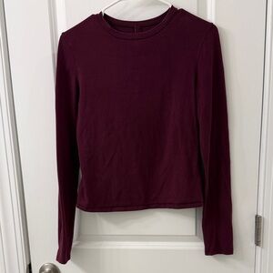 SKIMS Women's Long Sleeve Crewneck Top - Deep Plum